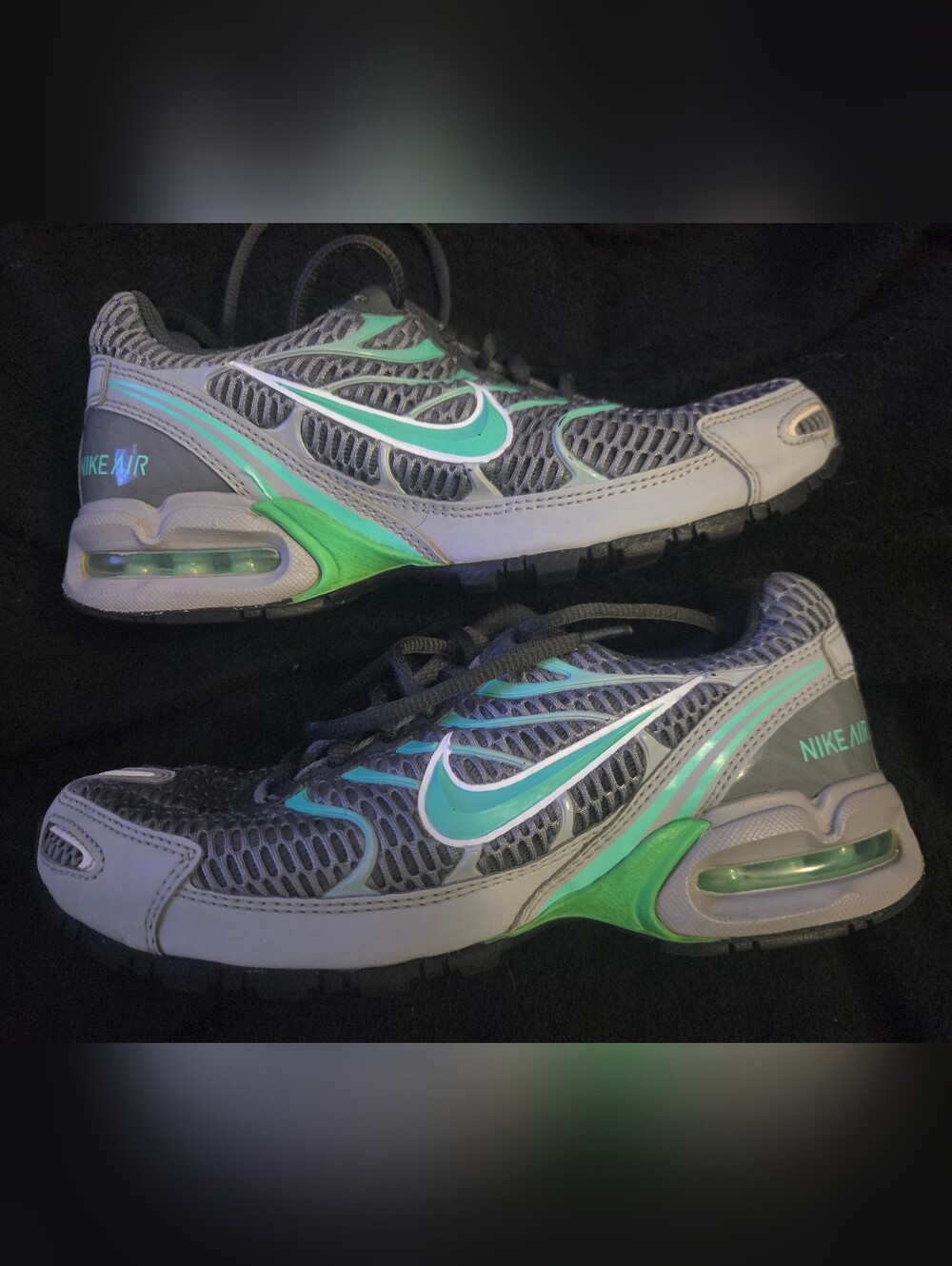 Womans Nike Torch 4 Running Shoes in Teal & Gray with Green Accents